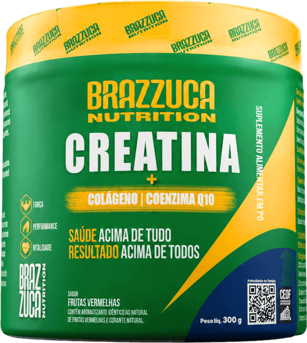 Creatina Tropa — Creatina, Colágeno e Coenzima Q10, sabor frutas vermelhas, 300g